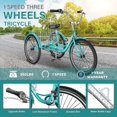 thumbnail image 3 of MOONCOOL Adult Tricycles, Single Speed Three Wheel Bike for Adults, 24 inches Adult Trikes for Men, Women, Seniors with Low Step Through, 3 of 7