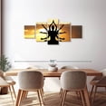 thumbnail image 3 of Elephant Stock Goddess Kali Wall Art - Horizontal Multi Panel Canvas - 5 Pieceliving Room Wall Decor - Photography Religion And Spirituality Multi Panel - Orange And Black Decor - 68" x 30", 3 of 8