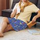 thumbnail image 5 of Balery New-York City Pantalones cortos de pijama de punto de algodón para hombre con cinturilla y bolsillos-Medium, 5 of 6