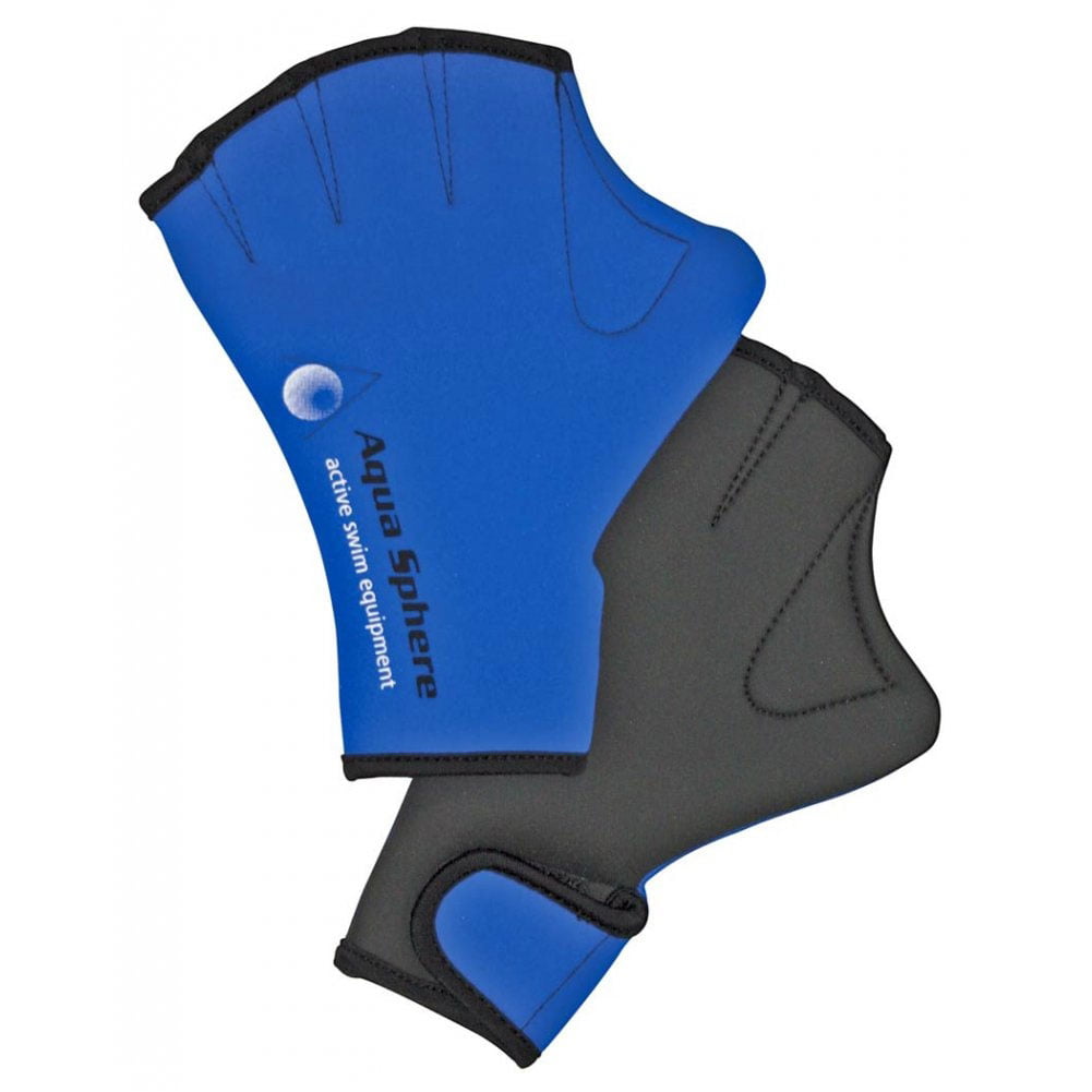 Small Aqua Sphere Unisex Aqua Swim Glove in Blue and Black 