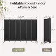 thumbnail image 5 of Jostyle 6 Panel Room Divider, Black Privacy Screen Wall Divider with Opaque Waterproof Polyester Fabric & Reinforced Q195 Steel Frame, Foldable Portable Partition for Office Home Bedroom, 5 of 9