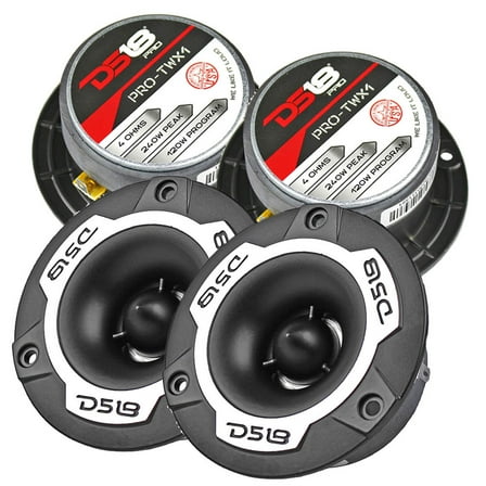 4 DS18 Aluminum Super Bullet Tweeters 3.78 Inch Silver 240W Max Built in Crossover 2 Pair