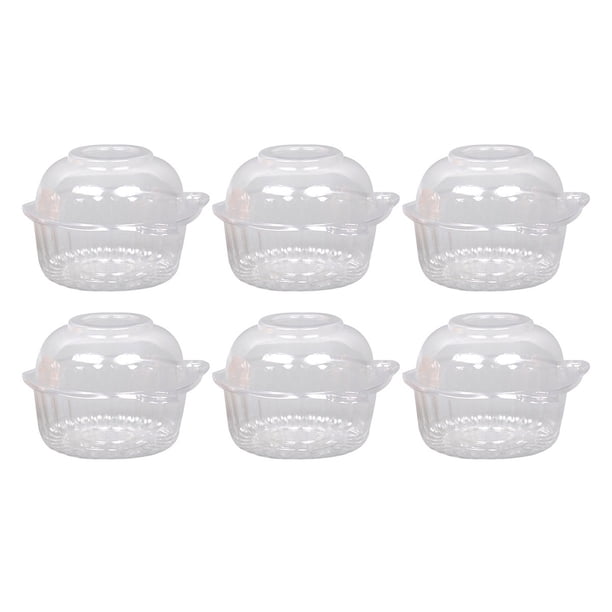 EeaseMX 50 cajas de plástico transparente desechables para pasteles, magdalenas, magdalenas, vasos (con forma de cabeza de gato)