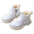 thumbnail image 5 of Povozer Girls Ankle Boots Kids Comfortable Slip on Lug Sole Chelsea Booties(Beige,11.5), 5 of 5