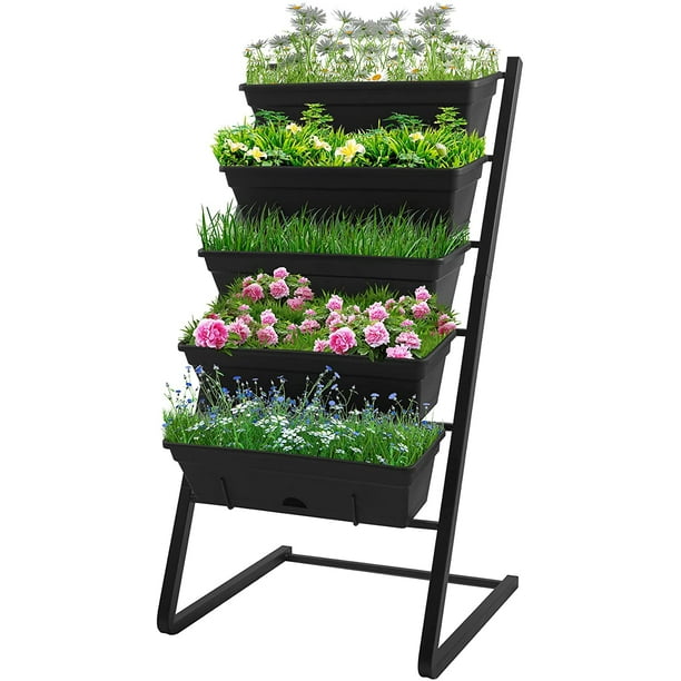Raised Garden Bed Vertical Freestanding Elevated Planters 5 Container Bo Good Patio Balcony Indoor Outdoor Com Raised Garden Bed Vertical, Vertical Raised Garden Beds
