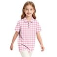 thumbnail image 5 of Girls Plaid Polo Shirts Short Sleeve Collared Shirt Kids School Uniform Shirt (3-13Y), 5 of 7