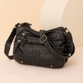 thumbnail image 4 of Bolsos cruzados versátiles de mezclilla Bolsos de mujer con cremallera sólida en oferta 2024 Bolsos de hombro de alta capacidad con hilo de coser de alta calidad, 4 of 5