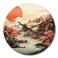 thumbnail image 2 of Designart "Silk Road China Art painting I" Chinese Oversized Wall Clock, 2 of 5