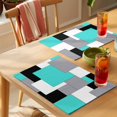 thumbnail image 4 of Abstract Geometric Placemats Set of 6 Mid Century Aqua Nordic Place Mats Table Mats Kitchen Dining Home Outdoor Party Table Decoration, 4 of 9