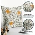 thumbnail image 5 of Halloween Spiderweb Pillow Covers 18x18 Set of 2 Cream Black Spider Web Orange Spider Outdoor Decorative Throw Pillows Scary Farmhouse Pillowcases Linen Cushion Case Decor for Home Sofa Couch Bed, 5 of 6
