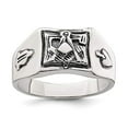 thumbnail image 3 of 925 Sterling Silver Antiqued Masonic Ring Size 11, 3 of 7