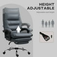 thumbnail image 5 of Vinsetto Vibration Massage Office Chair with Heat, Recining Back, Footrest, Microfibre Comfy Computer Chair, Dark Gray, 5 of 10