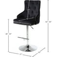 thumbnail image 3 of Meridian Furniture Claude 34.5"H Velvet Adjustable Bar Stool in Black, 3 of 6