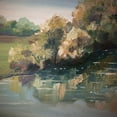 thumbnail image 2 of Boho Hue Studio 26x26 White Modern Wood Framed Museum Art Print Titled - Autumn River, 2 of 4