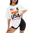 thumbnail image 5 of DEXIO Soccer Cup 2026 Shirt Women USA Football Soccer Jersey Game Day Ball Game T-Shirt Casual Host Sports Short Sleeve Graphic Tops, 5 of 12