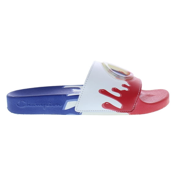 Champion Ipo Drip Slide GS Girls Shoes Size 6, Color: Surf The Web/White/Scarlet