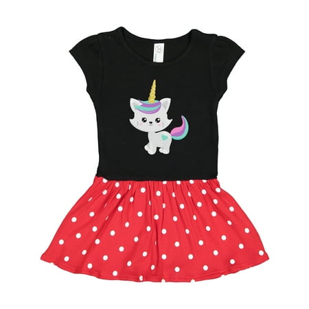 

Inktastic Unicorn Cat Cute Cat Gray Cat Little Cat Kitty Gift Toddler Girl Dress