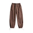 thumbnail image 4 of JTieacloth Mens Casual Stretch Chino Pant Men's Casual Pants Loose Fit Elastic Comfortable Summer Autumn Tapered Ankle Joggers For Daily Wear With Pure Color Design Brown, 4 of 5