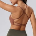 thumbnail image 5 of AINIYS Sports Yoga Bra Bralette Wireless Strappy L Criss Cross Back &nbsp;Workout Gym Athletic Fitness Bra Secure Fit Bra for Women Quick-Dry Bra Moisture-Wicking Breathable Everyday Bras Brown L, 5 of 5