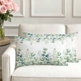 thumbnail image 3 of Set of 2 Green Eucalyptus Leaves Pillow Covers 12x20 Inch, Watercolor Spring Botanical Decorative Throw Pillow Cases Cotton Cushion Covers for Sofa Couch Bed Living Room Bedroom Home Decor, 3 of 9