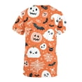 thumbnail image 3 of AGWOLF Scrubs for Women Halloween Tops Pumpkin Tops Blouse Ghost Print Uniforms & Scrubs for Women Nurse Stretchy Workwear Holiday Tees Scrubs Tops with Pockets, 3 of 5