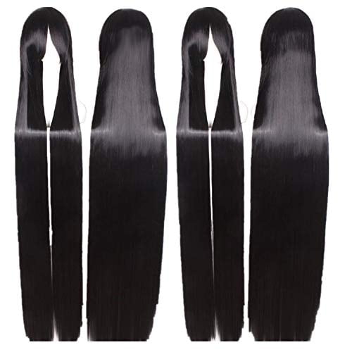 mainlead 60 150cm Extra Long Straight Cosplay Costume Party Wig Black