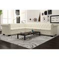 thumbnail image 1 of vidaXL Chesterfield Corner Sofa 6-Seater Artificial Leather White, 1 of 4