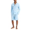 thumbnail image 2 of Club Room Mens Piped Pajama Shirt Light Blue L, 2 of 2