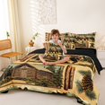 thumbnail image 4 of Manfei Vintage Bear Patch 7pcs Queen Bedding,Wooded Pine Grove Print Bedding Comforter Set Queen,Brown,Black Reversible, 4 of 7
