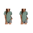 thumbnail image 2 of Minnieouse Camiseta de mujer con volantes de Color sólido cuello estética linda blusa suelta fiesta noche Club verano Top niñas ropa Type23 NO23, 2 of 6