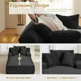 thumbnail image 4 of Aukfa 79" Extra Long Chaise Lounge Oversized Indoor Chair Boneless Couch for Living Room, 3Pillows, Black, 4 of 9
