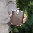 thumbnail image 5 of Viski Stainless Steel Flask with Case for Whiskey, Vodka, Rum, Camping, 5oz, 5 of 7