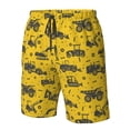 thumbnail image 5 of Kdxio Vintage Excavator Pattern Mens Casual Shorts - Drawstring Summer Beach Sports Shorts for Men, 5 of 9