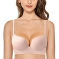 thumbnail image 3 of Sngxgn Front Closure Bra for Women Seamless Unlined Underwire T-Shirts Bra(Pink,38), 3 of 3