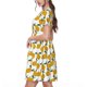 thumbnail image 2 of Fotbe Yellow Pears Vestido Largo de Moda para Mujer, Vestido Tipo Camiseta con Manga Corta y Estilo Casual a Rayas y Bloques de Color, 2 of 6