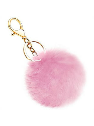 Fluffy Fur Ball French Bulldog Pompom Key Chain Leather Dog Keyring Ho –  faithfulfrenchiefarm