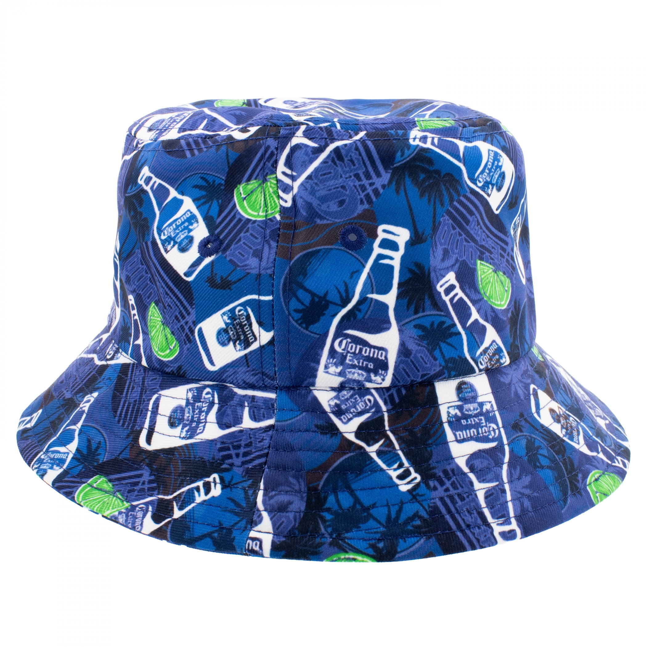 Corona Extra Reversible Bucket Hat, Blue and White Polyester