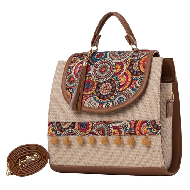 Bolso Yute De Mujer Fana Roma Color Camel Reforzada