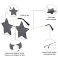thumbnail image 5 of Star Shaped Glasses Personality Star Glasses Party Rimless Sunglasses, Coffee, 5 of 8