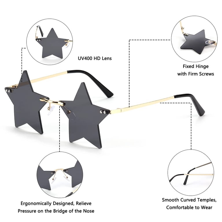 Star Shaped Glasses Personality Star Glasses Party Rimless  display picture 2