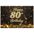 thumbnail image 3 of Sparkling Gold Glittery 80th Birthday Banner Backdrop Happy Birthday Party Decorations Photography Props Party Supplies Photo Background Decors, 3 of 8