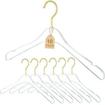 GAMVDOUT Clear Acrylic Hanger   Material with Gold Hook Standard Adult Ladies  Clothes Hanger