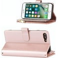thumbnail image 3 of iPhone 8 Plus Wallet Case for Women,iPhone 7 Plus Phone Case Wallet with Credit Card Holder,iPhone 8 Plus Crossbody Case with Strap Shoulder Lanyard,Zipper Pocket PU Leather Cases,5.5" RoseGold, 3 of 18