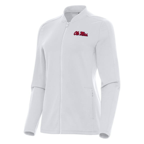 Women's Antigua White Ole Miss Rebels Continual Full-Zip Jacket