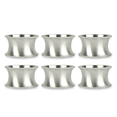 Gold Beaded Napkin Ring - DII Modern Beaded Napkin Rings, Set of 6, Casted Metal, Multiple Colors/Patterns
