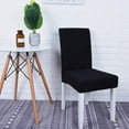 thumbnail image 3 of 4 Pack Super Fit Stretch Removable Washable Dining Chair Protector Cover Seat SlipcoverBlack, 3 of 5