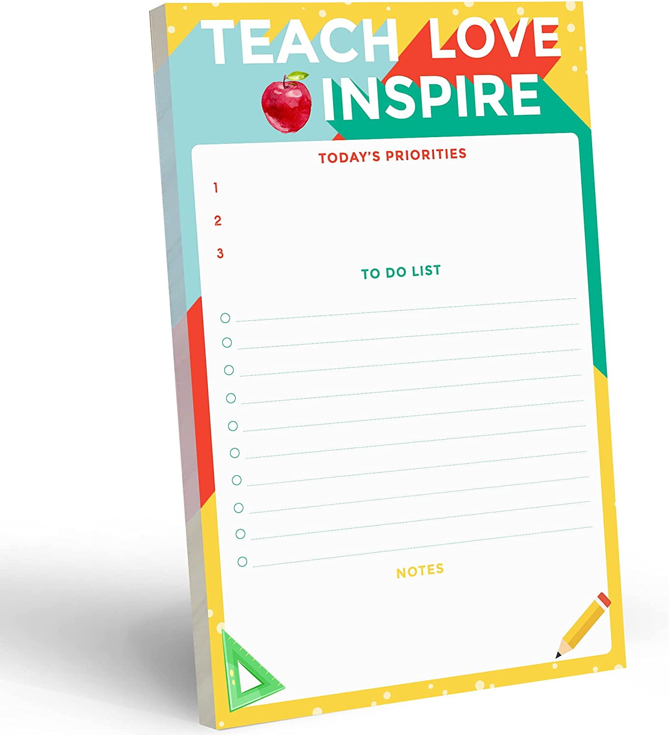 Teacher To Do List Notepad - 5.5 x 8.5” Teacher Appreciation Gifts and Daily Productivity Task Planner Pad - Stationery Organizer Supplies and Gift Idea to for Lesson Plans, Notes, Tasks and Appointme