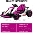 thumbnail image 2 of Lumiparty Go Kart for Kids, 24V Drift Kart with 200W*2  Powerful Motor, 7AH Big Battery, 8.1MPH High Speed, Electric Pedals, Music, Horn, Electric Go Kart Outdoor Race Toy, Pink, 2 of 9