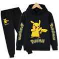 thumbnail image 3 of Conjunto de sudadera y pantalón con estampado de Pikachu para niños y niñas, conjunto informal con capucha y estampado de Pokémon, camisetas Kawaii para niños, jersey deportivo para niños, 3 of 5