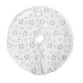 thumbnail image 2 of AuroraX White Plush Christmas Tree Skirt with Star Sequin Appliqué Small Soft Stylish Xmas Tree Mat 15" for Holiday Part Home Decorations, 2 of 6